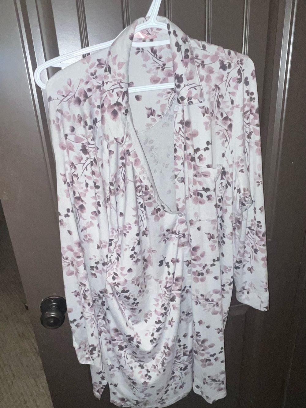 La Vie En Rose Pink and Cream Floral Sleep Shirt